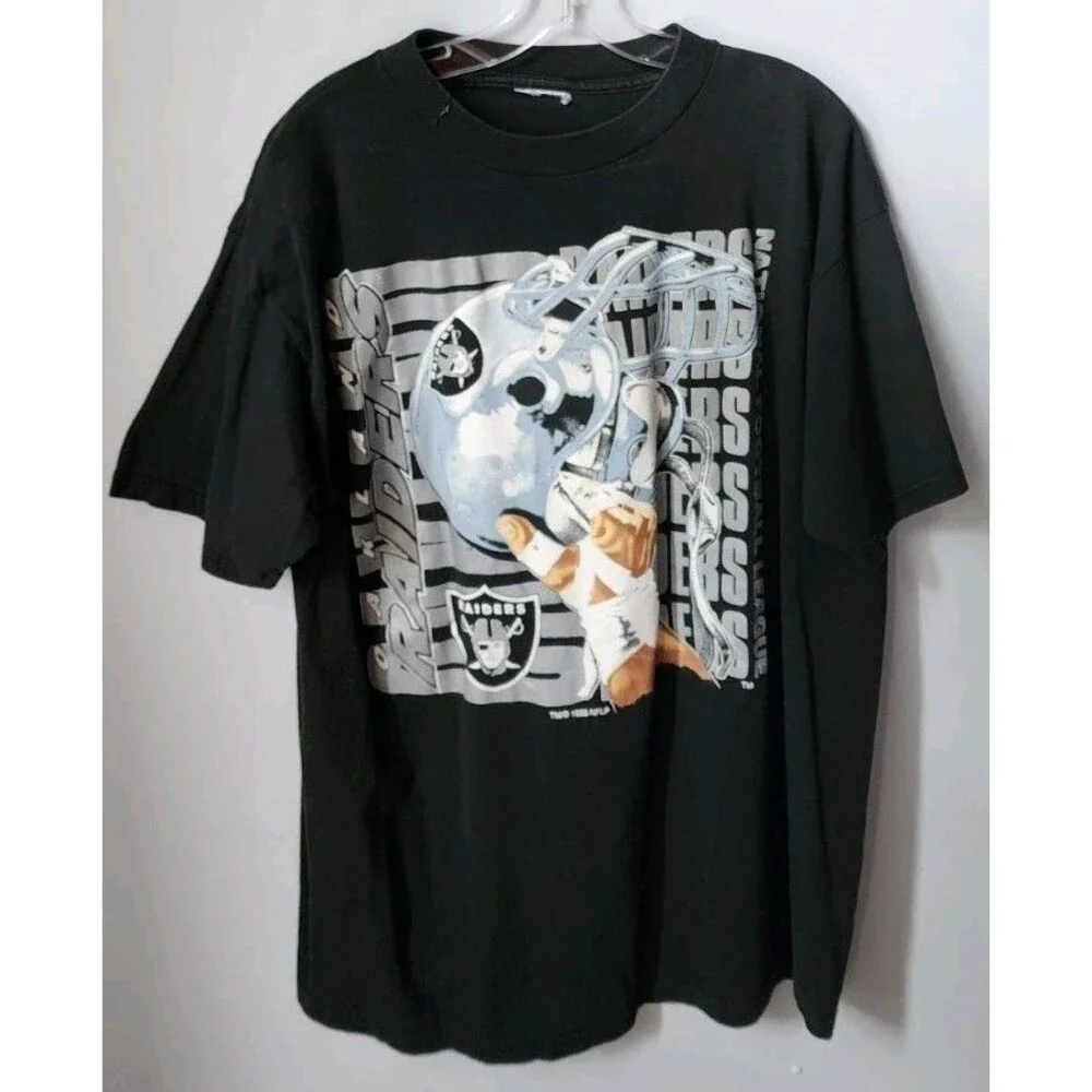 VTG 90s Los Angeles Raiders Big Print T-Shirt Adult Large Retro Oakland Football
